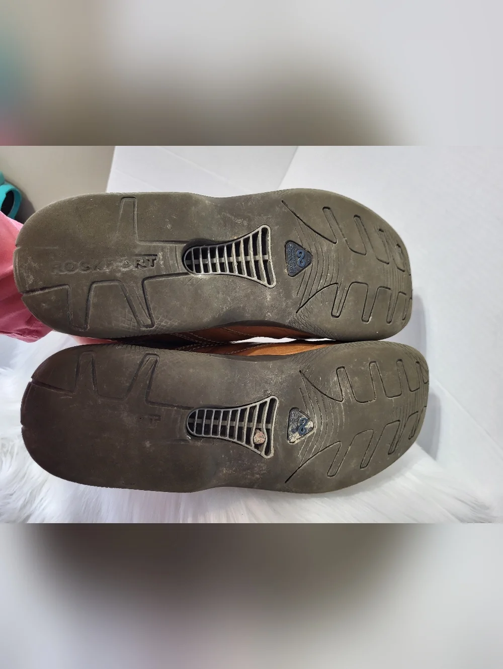 Rockport Men's Casual Leather Lace-Up Slip-On Loafers in Tan, Size 12 - Picture 6 of 8